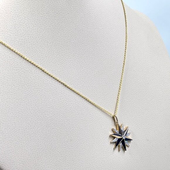 Diamond and Black Onyx Star necklace in 14k - Picture 5 of 8
